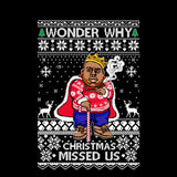 Wonder Why Christmas Missed Us | Biggie Smalls Cane | Ugly Christmas Sweater [Unisex Crewneck Sweatshirt]-Over The Boardwalk Shirts