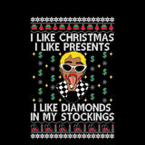 I Like It - I Like Diamonds In My Stockings | Cardi B | Ugly Christmas Sweater [Unisex Crewneck Sweatshirt]-Over The Boardwalk Shirts