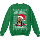 Twas the Nizzle Before Chrismizzle and all Through the Hizzle | Snoop Dog | Ugly Christmas Sweater [Unisex Crewneck Sweatshirt]-Crewneck Sweater (Unisex)-Green-Small-Over The Boardwalk Shirts