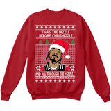 Twas the Nizzle Before Chrismizzle and all Through the Hizzle | Snoop Dog | Ugly Christmas Sweater [Unisex Crewneck Sweatshirt]-Crewneck Sweater (Unisex)-Red-Small-Over The Boardwalk Shirts
