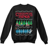 Stranger Christmas Things | TV Show | Ugly Christmas Sweater [Unisex Crewneck Sweatshirt]-Crewneck Sweater (Unisex)-Black-Small-Over The Boardwalk Shirts