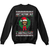 Ain't Nothin But A Christmas Party | Tupac 2Pac | Ugly Christmas Sweater [Unisex Crewneck Sweatshirt]-Crewneck Sweater (Unisex)-Black-Small-Over The Boardwalk Shirts