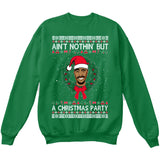 Ain't Nothin But A Christmas Party | Tupac 2Pac | Ugly Christmas Sweater [Unisex Crewneck Sweatshirt]-Crewneck Sweater (Unisex)-Green-Small-Over The Boardwalk Shirts