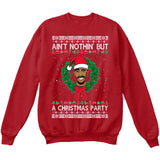Ain't Nothin But A Christmas Party | Tupac 2Pac | Ugly Christmas Sweater [Unisex Crewneck Sweatshirt]-Crewneck Sweater (Unisex)-Red-Small-Over The Boardwalk Shirts