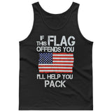 If This Flag Offends You I'll Help You Pack USA Flag Patriotic [T-shirt/Tank Top]-Tees & Tanks-Black Tank Top (men)-Small-Over The Boardwalk Shirts