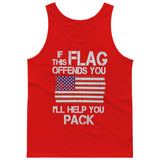 If This Flag Offends You I'll Help You Pack USA Flag Patriotic [T-shirt/Tank Top]-Tees & Tanks-Red Tank Top (men)-Small-Over The Boardwalk Shirts