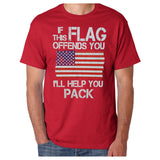 If This Flag Offends You I'll Help You Pack USA Flag Patriotic [T-shirt/Tank Top]-Tees & Tanks-Red Tshirt-Small-Over The Boardwalk Shirts