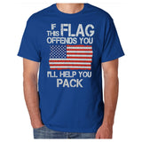 If This Flag Offends You I'll Help You Pack USA Flag Patriotic [T-shirt/Tank Top]-Tees & Tanks-Royal Blue Tshirt-Small-Over The Boardwalk Shirts