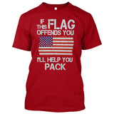 If This Flag Offends You I'll Help You Pack USA Flag Patriotic [T-shirt/Tank Top]-Over The Boardwalk Shirts