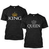 KING & QUEEN - Matching His and Her Couples Love Relationship [T-shirts] Crown Graphic-Over The Boardwalk Shirts