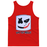 Joker Face Marshmello Smiley Face DJ Why So Mello **ADULT SIZES** [Music T-shirt]-Tees & Tanks-Red Tank Top (men)-Small-Over The Boardwalk Shirts