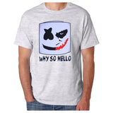 Joker Face Marshmello Smiley Face DJ Why So Mello **ADULT SIZES** [Music T-shirt]-Tees & Tanks-Heather Grey Tshirt-Small-Over The Boardwalk Shirts