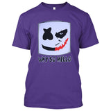 Joker Face Marshmello Smiley Face DJ Why So Mello **ADULT SIZES** [Music T-shirt]-Tees & Tanks-Purple Tshirt-Small-Over The Boardwalk Shirts