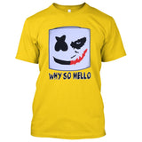 Joker Face Marshmello Smiley Face DJ Why So Mello **ADULT SIZES** [Music T-shirt]-Tees & Tanks-Yellow Tshirt-Small-Over The Boardwalk Shirts