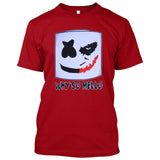 Joker Face Marshmello Smiley Face DJ Why So Mello **YOUTH SIZES** [Music T-shirt]-T-Shirt-Red-Youth X-Small (2-4)-Over The Boardwalk Shirts