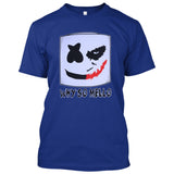 Joker Face Marshmello Smiley Face DJ Why So Mello **YOUTH SIZES** [Music T-shirt]-T-Shirt-Royal Blue-Youth X-Small (2-4)-Over The Boardwalk Shirts