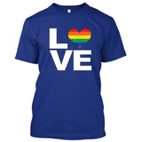LOVE Rainbow Heart Gay Pride LGBT [T-shirt/Tank Top]-Tees & Tanks-Royal Blue Tshirt-Small-Over The Boardwalk Shirts