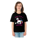 Born to be a Unicorn **Youth Sizes** [T-shirt] Kids/Children/Girls Sizes-T-Shirt-Black-Youth X-Small (2-4)-Over The Boardwalk Shirts