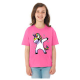 Dabbing Unicorn Dab **Youth Sizes** [T-shirt] Kids/Children/Girls Sizes-T-Shirt-Pink-Youth X-Small (2-4)-Over The Boardwalk Shirts