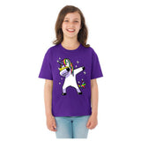 Dabbing Unicorn Dab **Youth Sizes** [T-shirt] Kids/Children/Girls Sizes-T-Shirt-Purple-Youth X-Small (2-4)-Over The Boardwalk Shirts