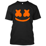 Marshmello Smiley Face **Youth Sizes** [Music T-shirt] Kids/Children Sizes-T-Shirt-Black (Orange Print)-Youth X-Small (2-4)-Over The Boardwalk Shirts