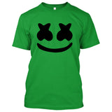 Marshmello Smiley Face **Youth Sizes** [Music T-shirt] Kids/Children Sizes-T-Shirt-Kelly Green (Black Print)-Youth X-Small (2-4)-Over The Boardwalk Shirts