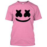 Marshmello Smiley Face **Youth Sizes** [Music T-shirt] Kids/Children Sizes-T-Shirt-Pink (Black Print)-Youth X-Small (2-4)-Over The Boardwalk Shirts