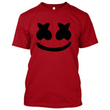 Marshmello Smiley Face **Youth Sizes** [Music T-shirt] Kids/Children Sizes-T-Shirt-Red (Black Print)-Youth X-Small (2-4)-Over The Boardwalk Shirts