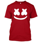 Marshmello Smiley Face **Youth Sizes** [Music T-shirt] Kids/Children Sizes-T-Shirt-Red (White Print)-Youth X-Small (2-4)-Over The Boardwalk Shirts