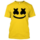Marshmello Smiley Face **Youth Sizes** [Music T-shirt] Kids/Children Sizes-T-Shirt-Yellow (Black Print)-Youth X-Small (2-4)-Over The Boardwalk Shirts