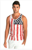 Men's Tank Top - Distressed USA Flag U.S Flag Pattern - July 4th-Over The Boardwalk Shirts