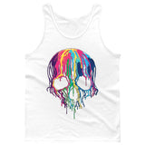 Melting Neon Skull Art, Bleeding Skull, Dripping Skull [T-shirt/Tank Top]-Tees & Tanks-White Tank Top (men)-Small-Over The Boardwalk Shirts