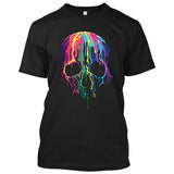 Melting Neon Skull Art, Bleeding Skull, Dripping Skull [T-shirt/Tank Top]-Tees & Tanks-Black Tshirt-Small-Over The Boardwalk Shirts