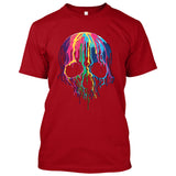 Melting Neon Skull Art, Bleeding Skull, Dripping Skull [T-shirt/Tank Top]-Tees & Tanks-Red Tshirt-Small-Over The Boardwalk Shirts