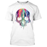 Melting Neon Skull Art, Bleeding Skull, Dripping Skull [T-shirt/Tank Top]-Tees & Tanks-White Tshirt-Small-Over The Boardwalk Shirts