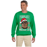 Wonder Why Christmas Missed Us | Biggie Smalls | Ugly Christmas Sweater [Unisex Crewneck Sweatshirt]-Over The Boardwalk Shirts