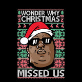 Wonder Why Christmas Missed Us | Biggie Smalls | Ugly Christmas Sweater [Unisex Crewneck Sweatshirt]-Over The Boardwalk Shirts