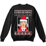 I'm The Naughty One | Billie Eilish | Ugly Christmas Sweater [Unisex Crewneck Sweatshirt]-Crewneck Sweater (Unisex)-Black-Small-Over The Boardwalk Shirts