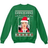 I'm The Naughty One | Billie Eilish | Ugly Christmas Sweater [Unisex Crewneck Sweatshirt]-Crewneck Sweater (Unisex)-Green-Small-Over The Boardwalk Shirts