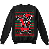 DABBING SANTA | Dabbing Santa Claus | Ugly Christmas Sweater [Unisex Crewneck Sweatshirt]-Crewneck Sweater (Unisex)-Black-Small-Over The Boardwalk Shirts