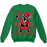 DABBING SANTA | Dabbing Santa Claus | Ugly Christmas Sweater [Unisex Crewneck Sweatshirt]-Crewneck Sweater (Unisex)-Green-Small-Over The Boardwalk Shirts