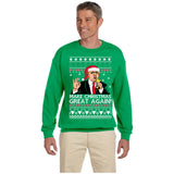 Donald Trump | Make Christmas Great Again | Ugly Christmas Sweater [Unisex Crewneck Sweatshirt]-Over The Boardwalk Shirts