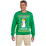 It's Gonna Be Huge | Donald Trump Funny Snowman | Ugly Christmas Sweater [Unisex Crewneck Sweatshirt]-Over The Boardwalk Shirts