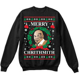 Merry Chrithmith | Mike Tyson | Ugly Christmas Sweater [Unisex Crewneck Sweatshirt]-Crewneck Sweater (Unisex)-Black-Small-Over The Boardwalk Shirts
