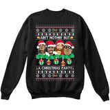 Rappers Rap Legends | Ain't Nothin But A Christmas Party | Tupac Biggie | Ugly Christmas Sweater [Unisex Crewneck Sweatshirt]-Crewneck Sweater (Unisex)-Black-Small-Over The Boardwalk Shirts