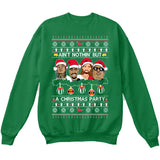 Rappers Rap Legends | Ain't Nothin But A Christmas Party | Tupac Biggie | Ugly Christmas Sweater [Unisex Crewneck Sweatshirt]-Crewneck Sweater (Unisex)-Green-Small-Over The Boardwalk Shirts