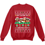 Rappers Rap Legends | Ain't Nothin But A Christmas Party | Tupac Biggie | Ugly Christmas Sweater [Unisex Crewneck Sweatshirt]-Crewneck Sweater (Unisex)-Red-Small-Over The Boardwalk Shirts