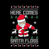 Here Comes SANTA FLOSS | Santa Claus | Ugly Christmas Sweater [Unisex Crewneck Sweatshirt]-Over The Boardwalk Shirts