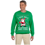I Got Hos in Different Area Codes | Santa Claus | Ugly Christmas Sweater [Unisex Crewneck Sweatshirt]-Over The Boardwalk Shirts