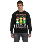 SANTA SQUAD | Elves Friends Logo | Ugly Christmas Sweater [Unisex Crewneck Sweatshirt]-Over The Boardwalk Shirts